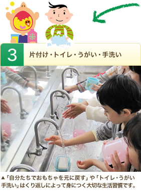 3.片付け・トイレ・うがい・手洗い